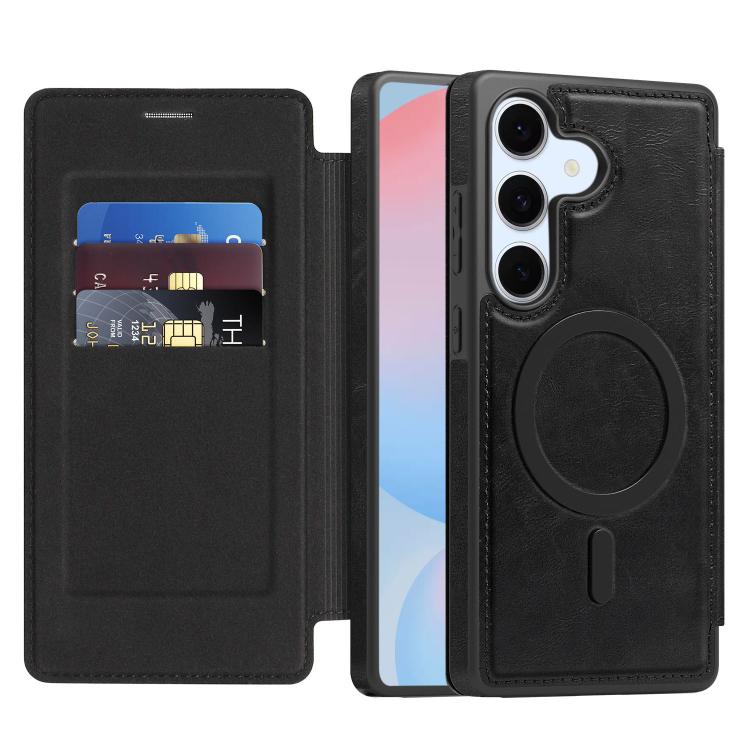 For Samsung Galaxy S24 FE 5G Linton MagSafe Leather Phone Case