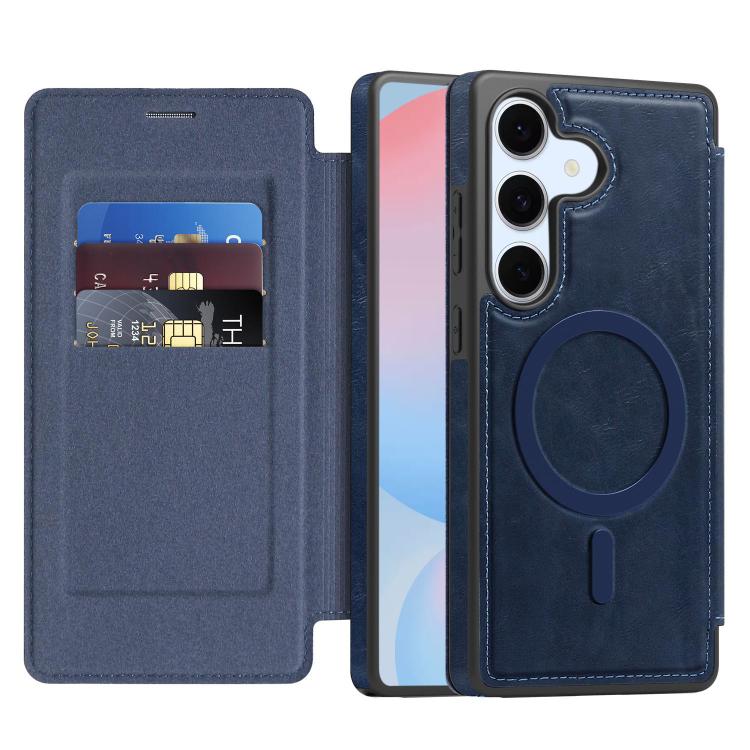 For Samsung Galaxy S24 FE 5G Linton MagSafe Leather Phone Case