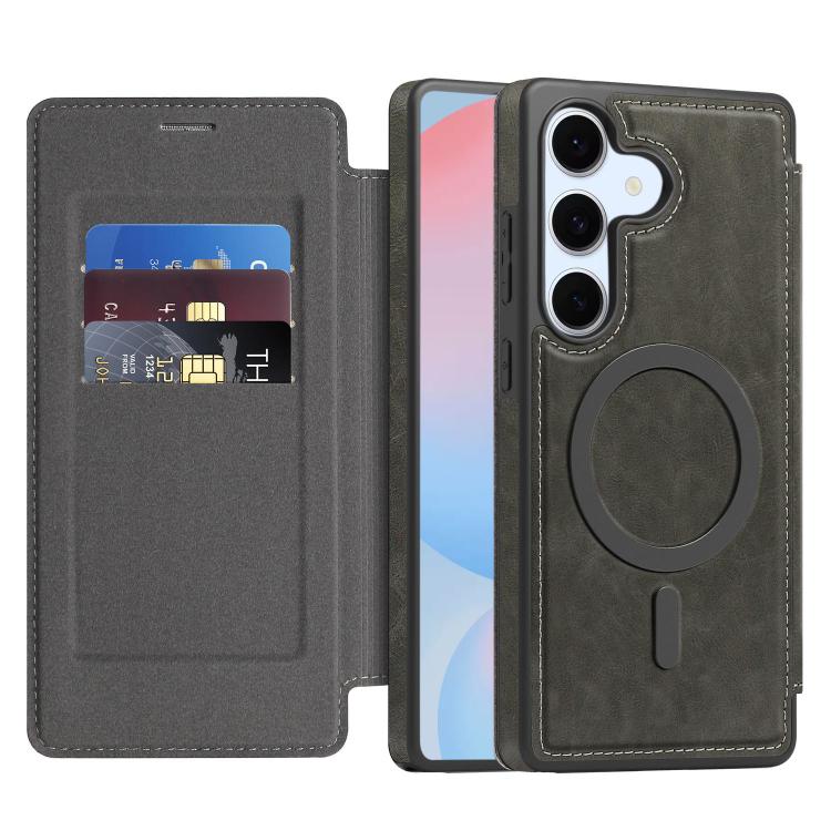 For Samsung Galaxy S24 FE 5G Linton MagSafe Leather Phone Case