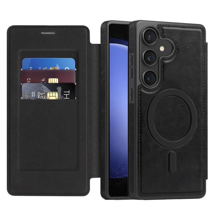For Samsung Galaxy S23 FE 5G Linton MagSafe Leather Phone Case