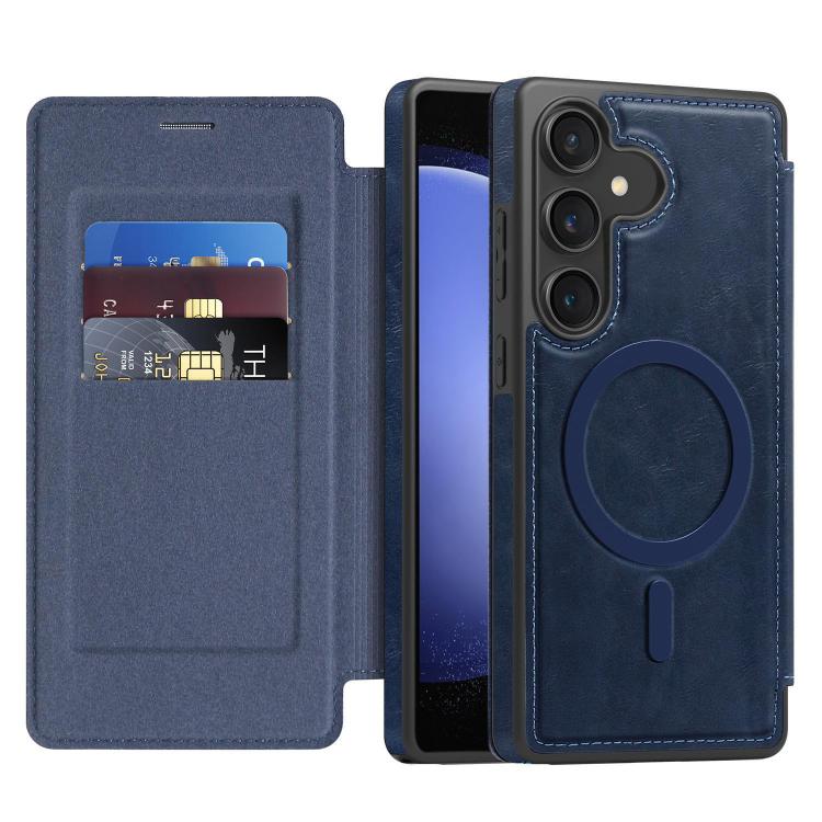 For Samsung Galaxy S23 FE 5G Linton MagSafe Leather Phone Case