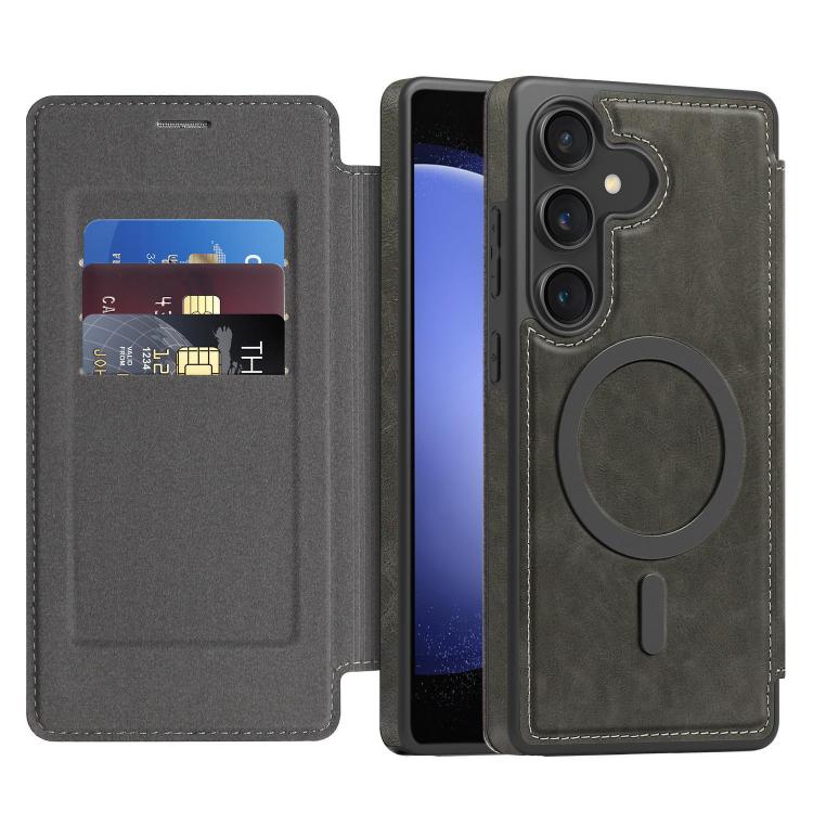 For Samsung Galaxy S23 FE 5G Linton MagSafe Leather Phone Case