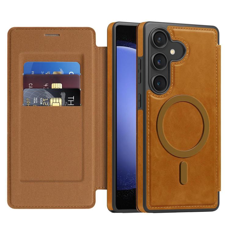 For Samsung Galaxy S23 FE 5G Linton MagSafe Leather Phone Case