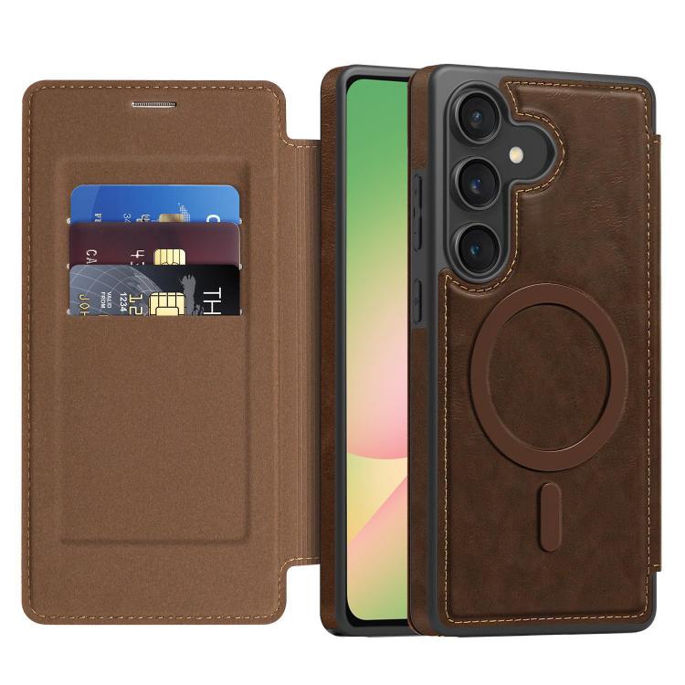 For Samsung Galaxy A56 5G Linton MagSafe Leather Phone Case