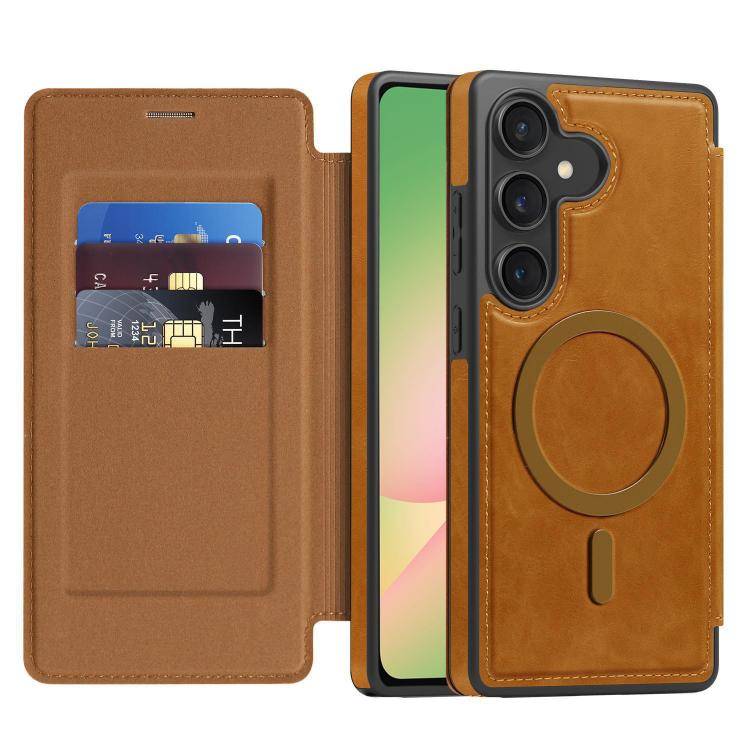 For Samsung Galaxy A56 5G Linton MagSafe Leather Phone Case