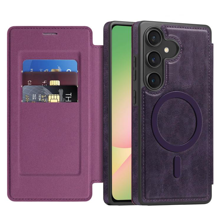 For Samsung Galaxy A56 5G Linton MagSafe Leather Phone Case