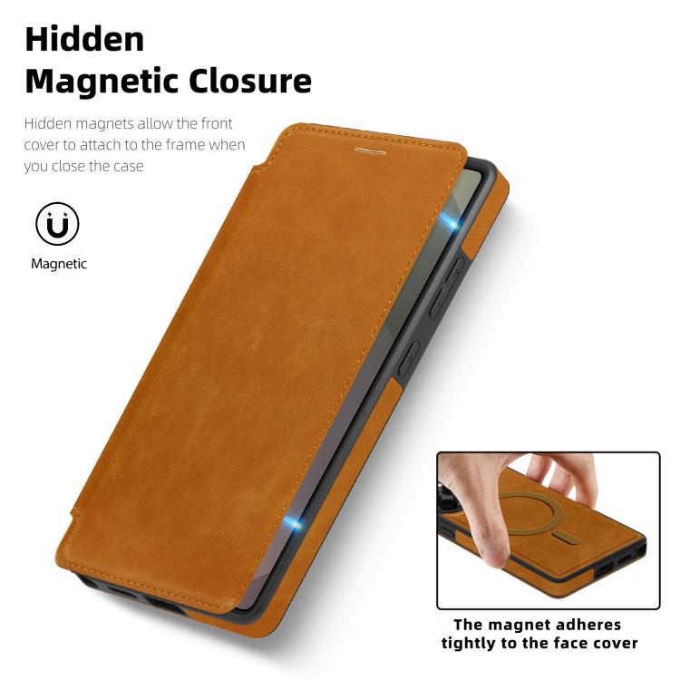 For Samsung Galaxy A56 5G Linton MagSafe Leather Phone Case