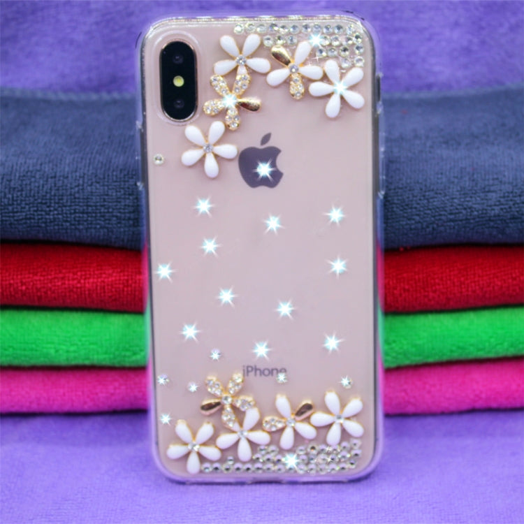 For iPhone XS Max Fevelove Diamond Encrusted Christmas Santa Claus Pattern TPU Protective Case
