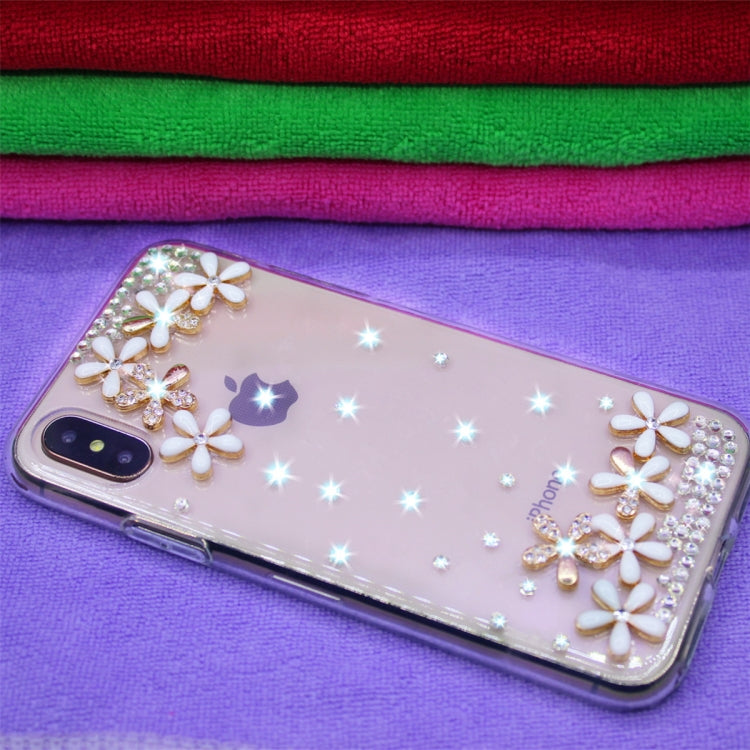 For iPhone XS Max Fevelove Diamond Encrusted Christmas Santa Claus Pattern TPU Protective Case