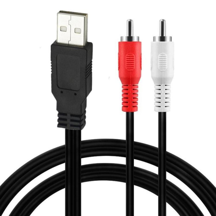 JUNSUNMAY 1.5m USB 2.0 Male to 2 RCA Male Video AV Converter Audio Splitter Cable