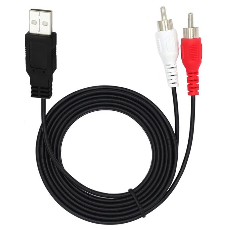 JUNSUNMAY 1.5m USB 2.0 Male to 2 RCA Male Video AV Converter Audio Splitter Cable