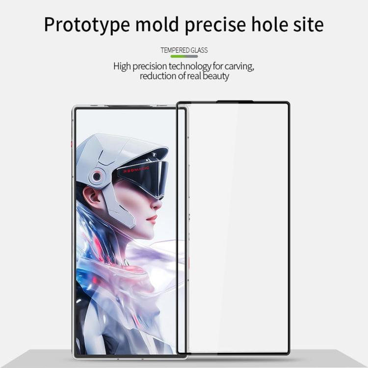 For ZTE nubia Red Magic 10 Air MOFI 9H 3D Explosion-proof Curved Screen Tempered Glass Film - Black