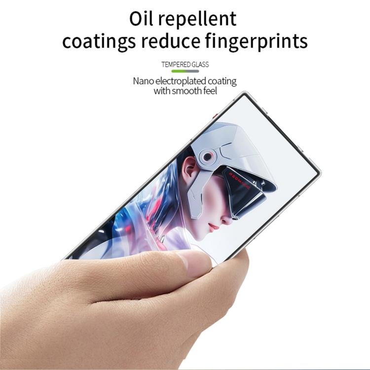 For ZTE nubia Red Magic 10 Air MOFI 9H 3D Explosion-proof Curved Screen Tempered Glass Film - Black