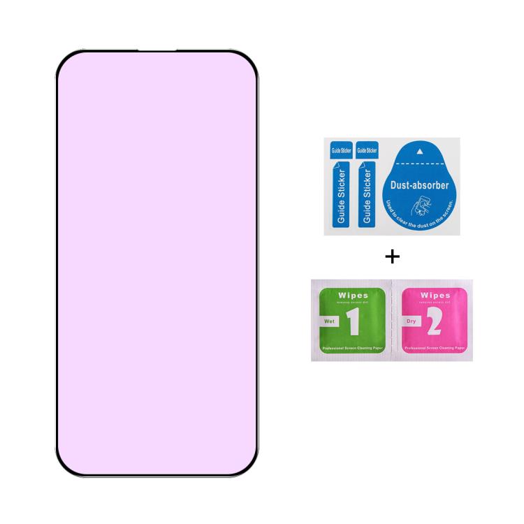 For iPhone 16 Pro Max JUNSUNMAY 25pcs Anti-Blue Light Silk Print HD Tempered Glass Film