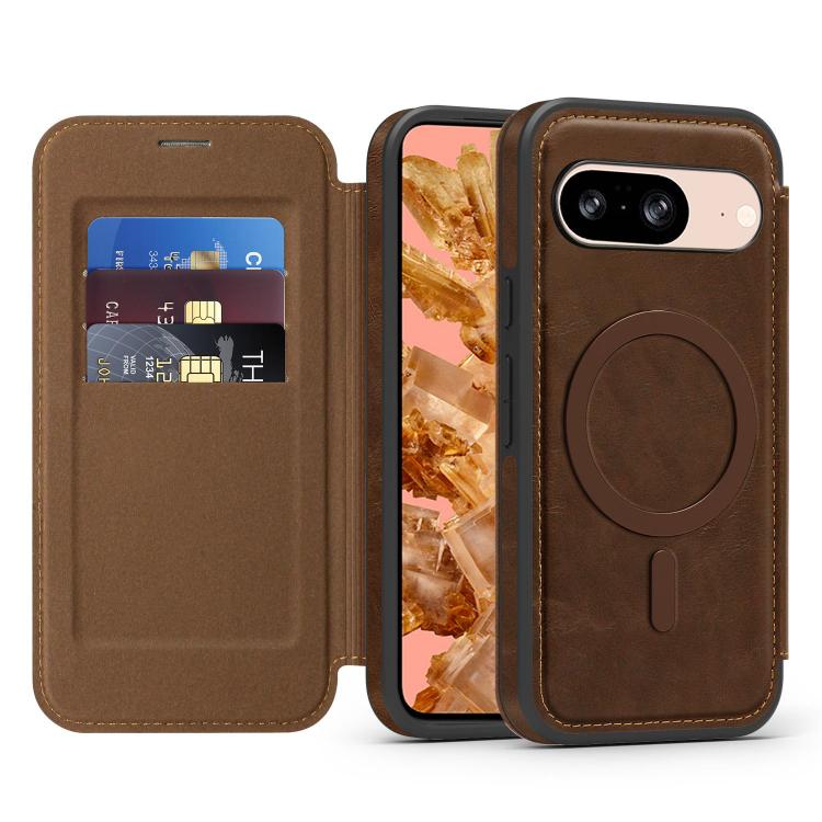 For Google Pixel 8 Linton MagSafe Leather Phone Case