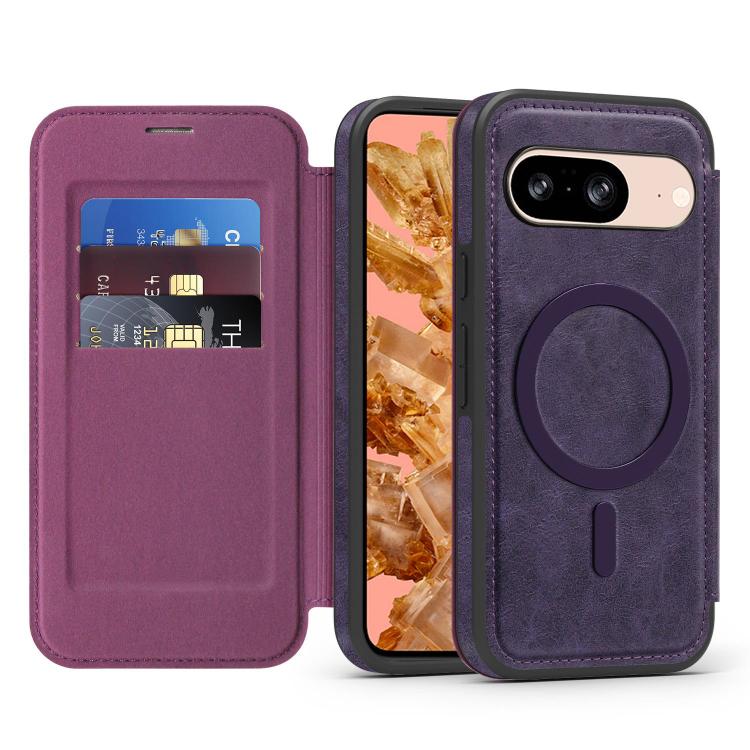 For Google Pixel 8 Linton MagSafe Leather Phone Case
