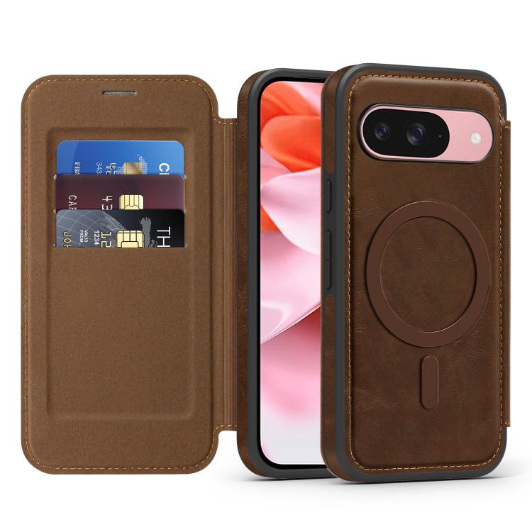 For Google Pixel 9 Linton MagSafe Leather Phone Case