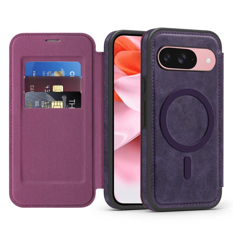 For Google Pixel 9 Linton MagSafe Leather Phone Case