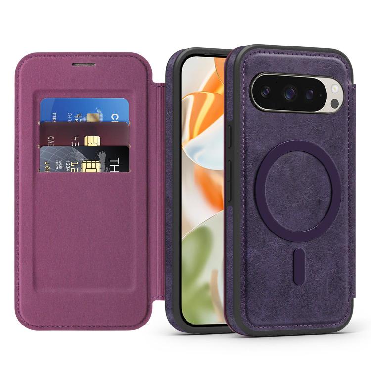 For Google Pixel 9 Pro Linton MagSafe Leather Phone Case