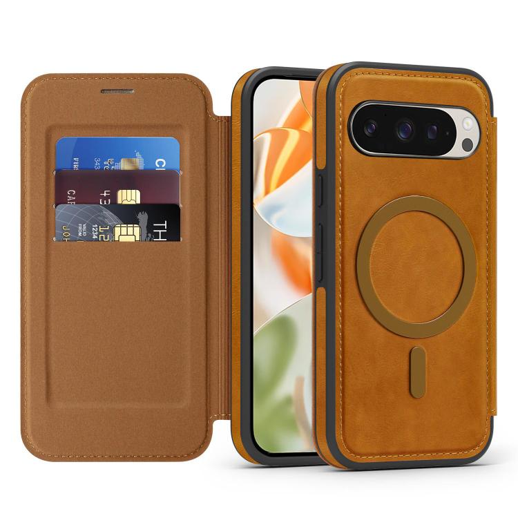 For Google Pixel 9 Pro Linton MagSafe Leather Phone Case
