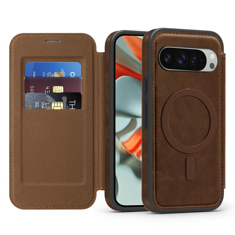 For Google Pixel 9 Pro XL Linton MagSafe Leather Phone Case
