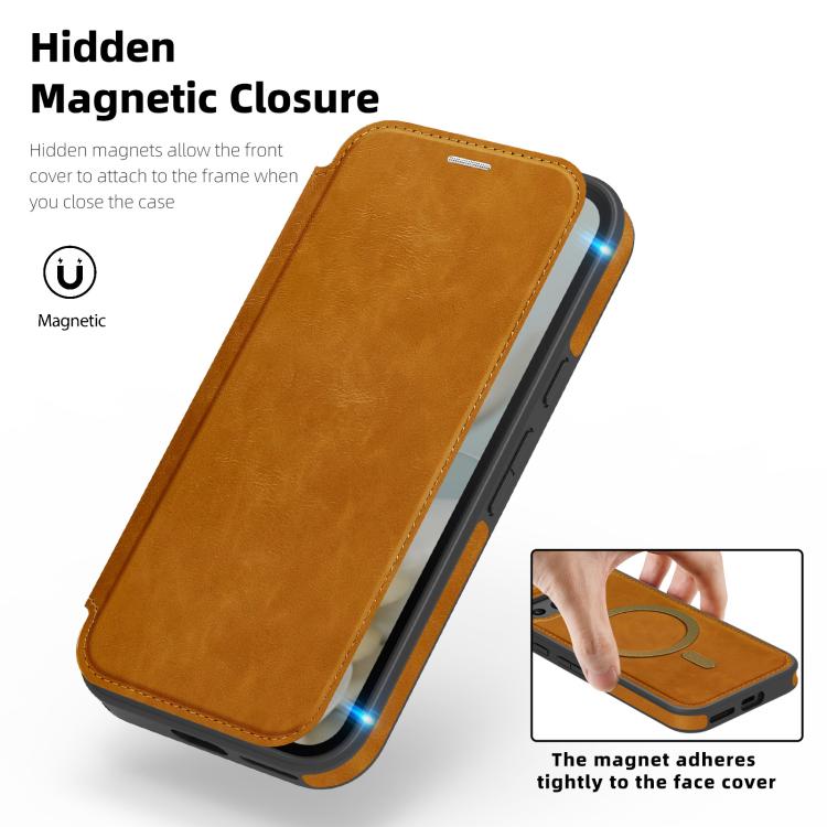 For Google Pixel 9 Linton MagSafe Leather Phone Case