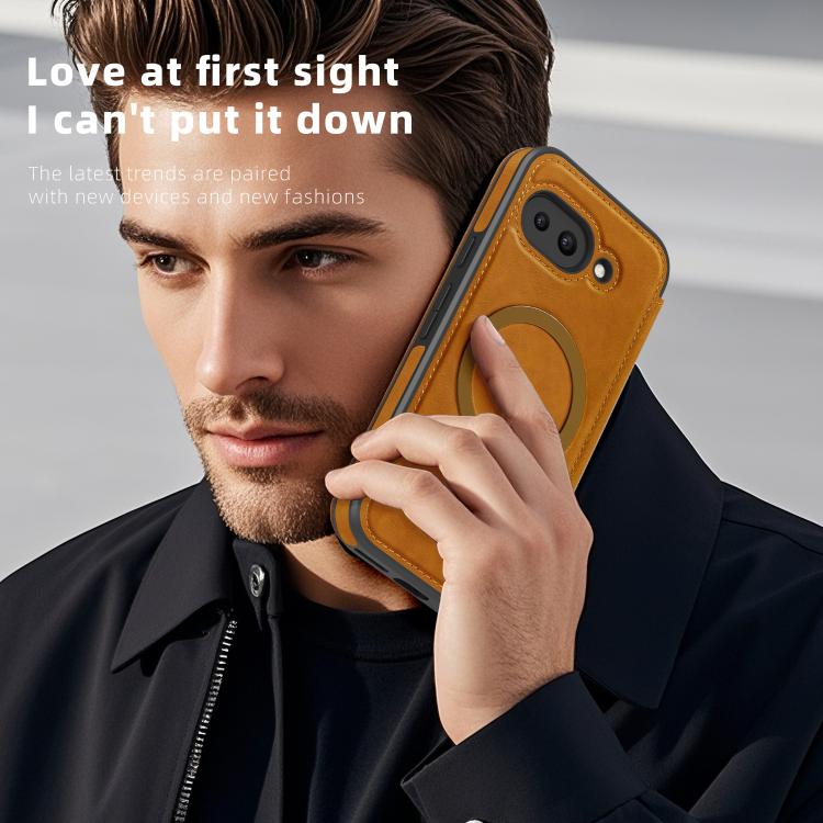For Google Pixel 9 Linton MagSafe Leather Phone Case