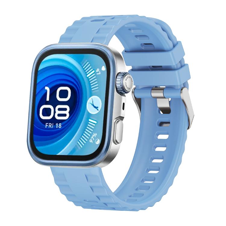 For Huawei Watch Fit4 / Fit4 Pro / Fit3 Metal Head Grain Pin Buckle Silicone Watch Band