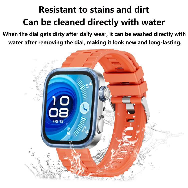 For Huawei Watch Fit4 / Fit4 Pro / Fit3 Metal Head Grain Pin Buckle Silicone Watch Band