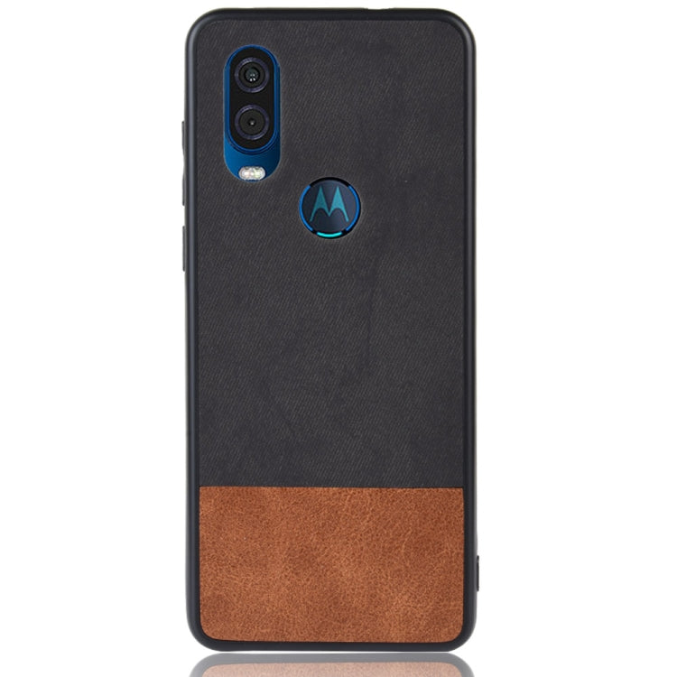 Shockproof Color Matching Denim PC + PU + TPU Protective Case for Motorola One Vision
