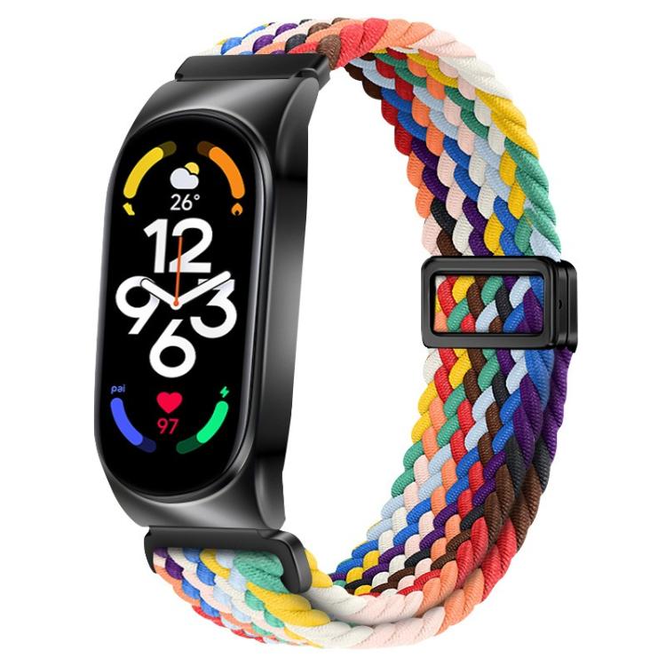 or Xiaomi Smart Band 9 / 8 Metal Frame Magnetic Buckle Nylon Braided Elastic Watch Band