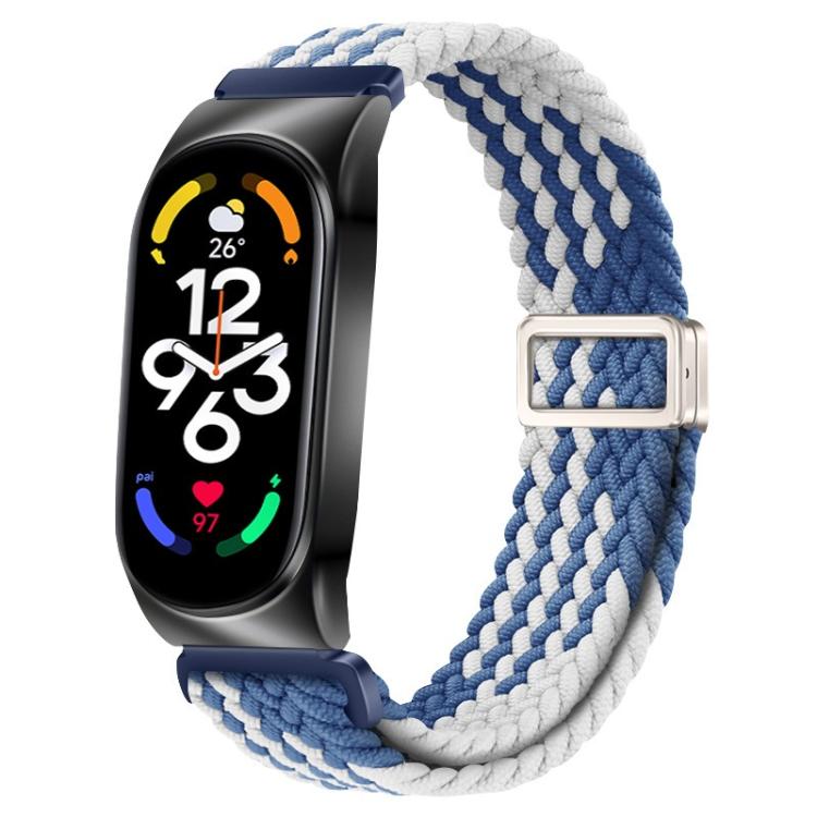or Xiaomi Smart Band 9 / 8 Metal Frame Magnetic Buckle Nylon Braided Elastic Watch Band