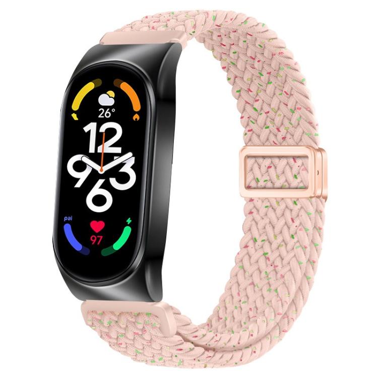 or Xiaomi Smart Band 9 / 8 Metal Frame Magnetic Buckle Nylon Braided Elastic Watch Band