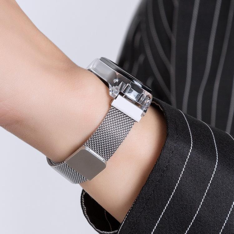 For Xiaomi Smart Band 9 / 8 Transparent PC Case Milanese Magnetic Metal Watch Band