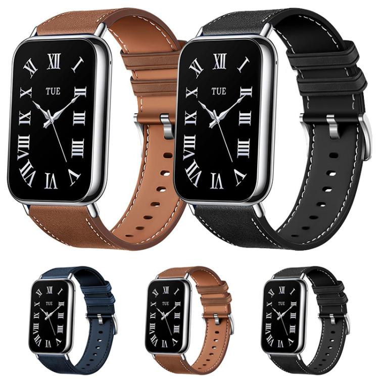 For Xiaomi Band 10 Pro / 9 Pro / Redmi Watch 6 Leather Texture Silicone Watch Band