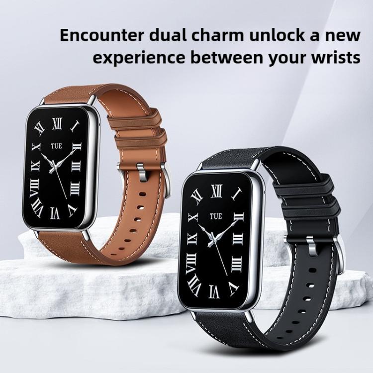 For Xiaomi Band 10 Pro / 9 Pro / Redmi Watch 6 Leather Texture Silicone Watch Band