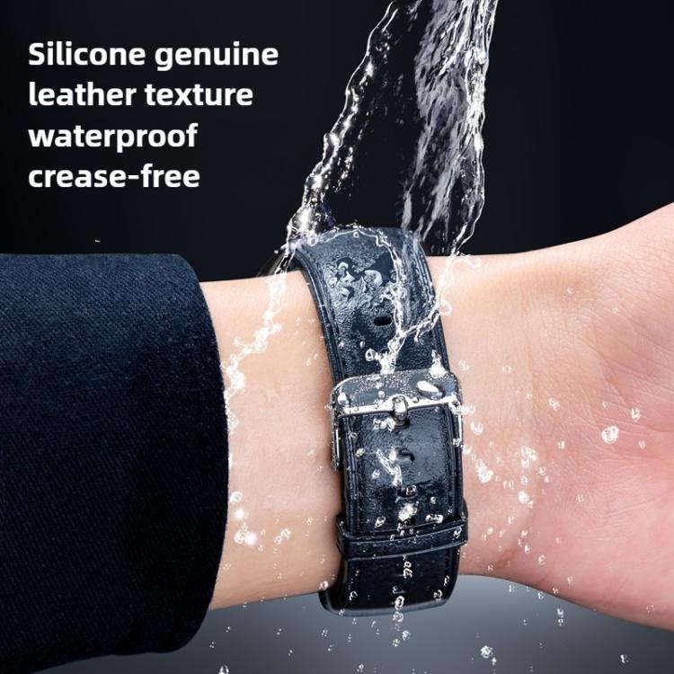 For Xiaomi Band 10 Pro / 9 Pro / Redmi Watch 6 Leather Texture Silicone Watch Band