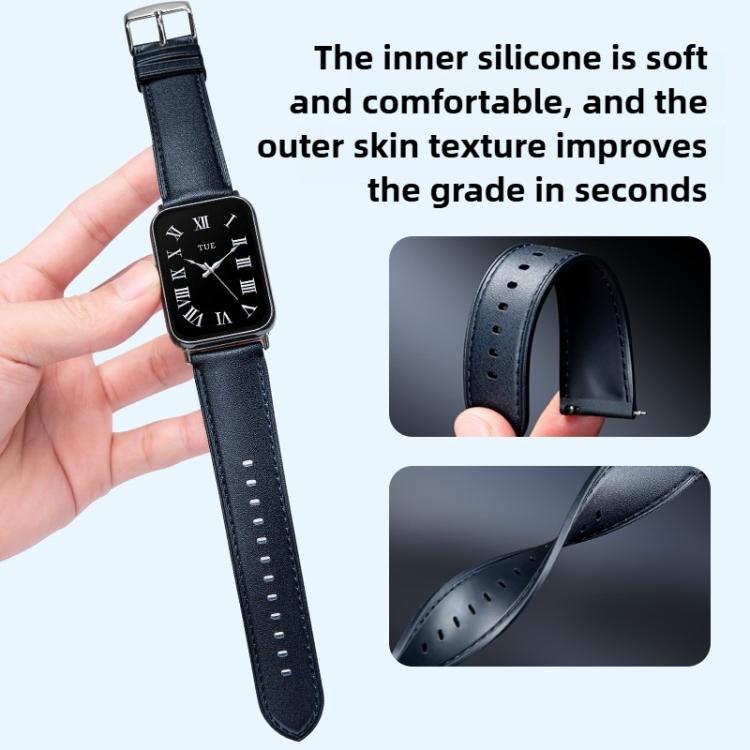 For Xiaomi Band 10 Pro / 9 Pro / Redmi Watch 6 Leather Texture Silicone Watch Band