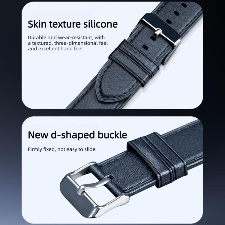 For Xiaomi Band 10 Pro / 9 Pro / Redmi Watch 6 Leather Texture Silicone Watch Band