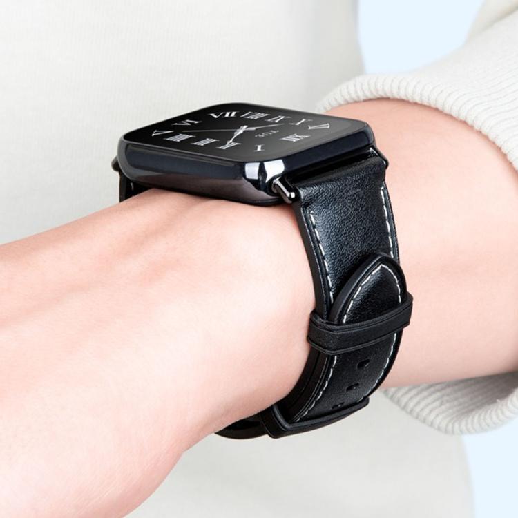 For Xiaomi Band 10 Pro / 9 Pro / Redmi Watch 6 Leather Texture Silicone Watch Band