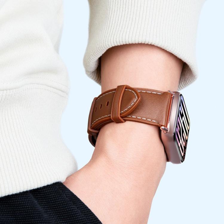 For Xiaomi Band 10 Pro / 9 Pro / Redmi Watch 6 Leather Texture Silicone Watch Band