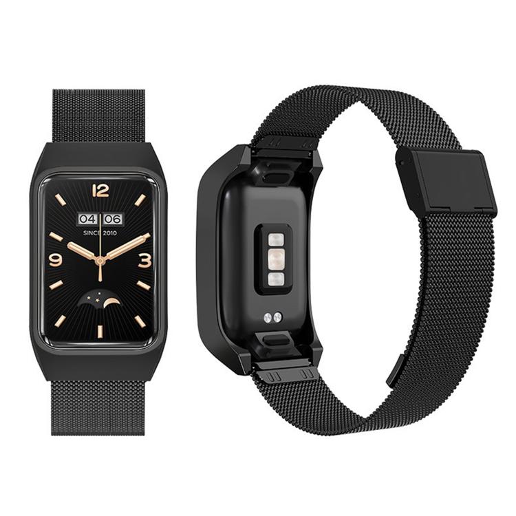 For Xiaomi Mi Band 7 Pro Stainless Steel Frame Integrated Milanese Buckle Metal Watch Band