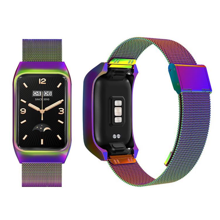 For Xiaomi Mi Band 7 Pro Stainless Steel Frame Integrated Milanese Buckle Metal Watch Band