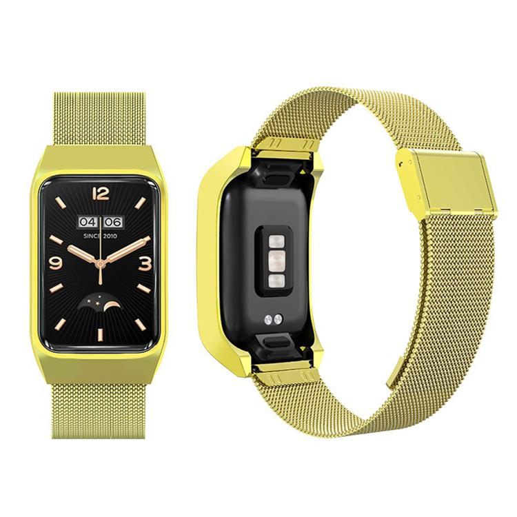 For Xiaomi Mi Band 7 Pro Stainless Steel Frame Integrated Milanese Buckle Metal Watch Band