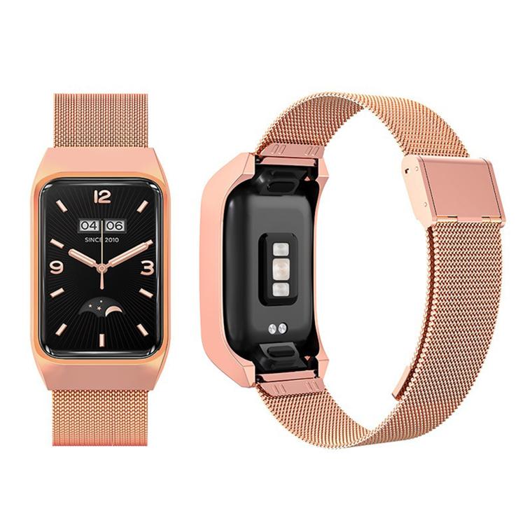 For Xiaomi Mi Band 7 Pro Stainless Steel Frame Integrated Milanese Buckle Metal Watch Band