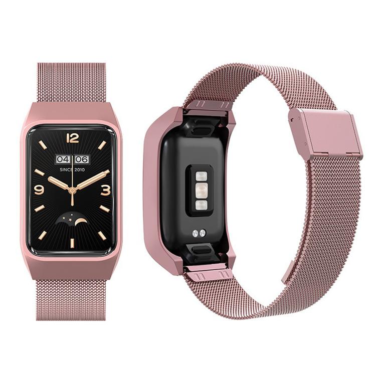 For Xiaomi Mi Band 7 Pro Stainless Steel Frame Integrated Milanese Buckle Metal Watch Band