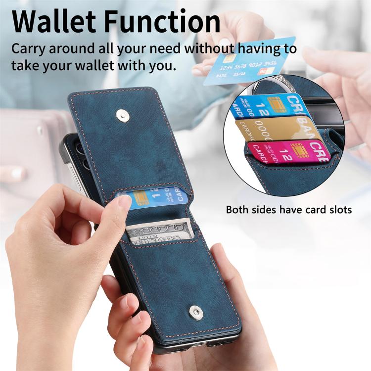 For Motorola Razr 60 Retro Leather Ring Vertical Flip Wallet Phone Case