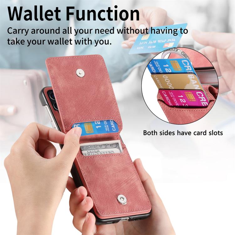 For Motorola Razr 60 Retro Leather Ring Vertical Flip Wallet Phone Case