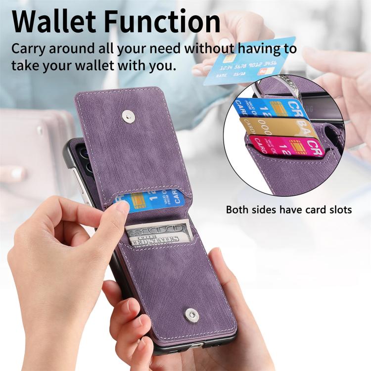 For Motorola Razr 60 Retro Leather Ring Vertical Flip Wallet Phone Case