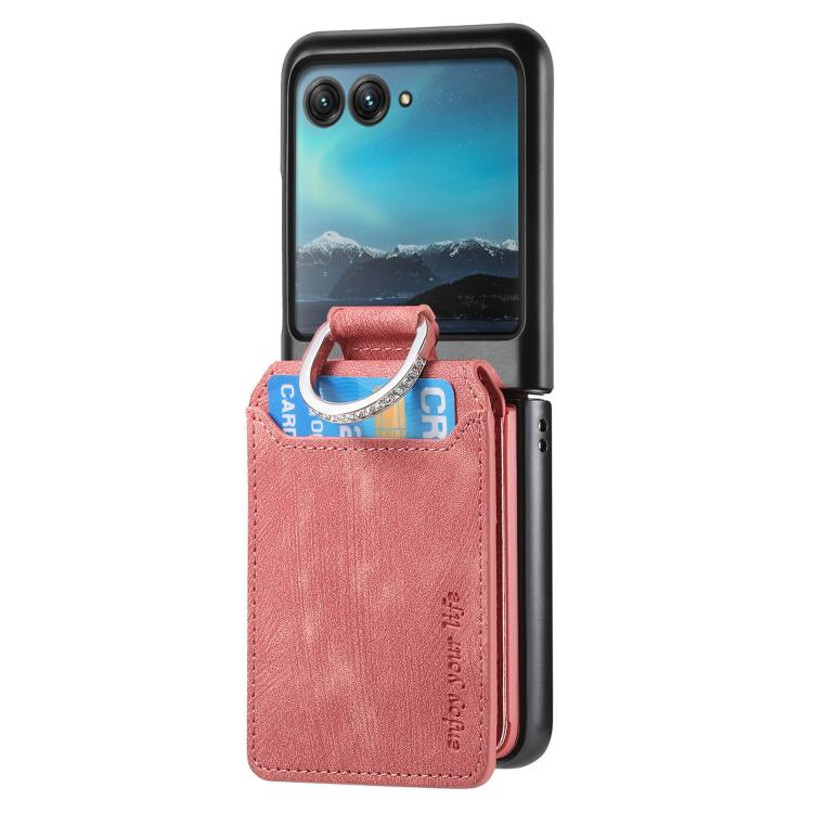For Motorola Moto Razr 40 Ultra Retro Leather Ring Vertical Flip Wallet Phone Case
